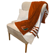 Load image into Gallery viewer, Miami Hurricanes Embossed Sherpa Stripe Blanket
