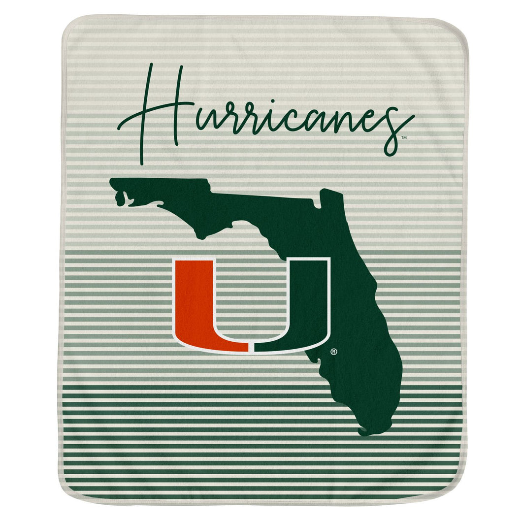 Miami Hurricanes State Stripe Blanket
