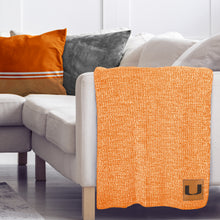 Load image into Gallery viewer, Miami Hurricanes Two Tone Sweater Knit Blanket
