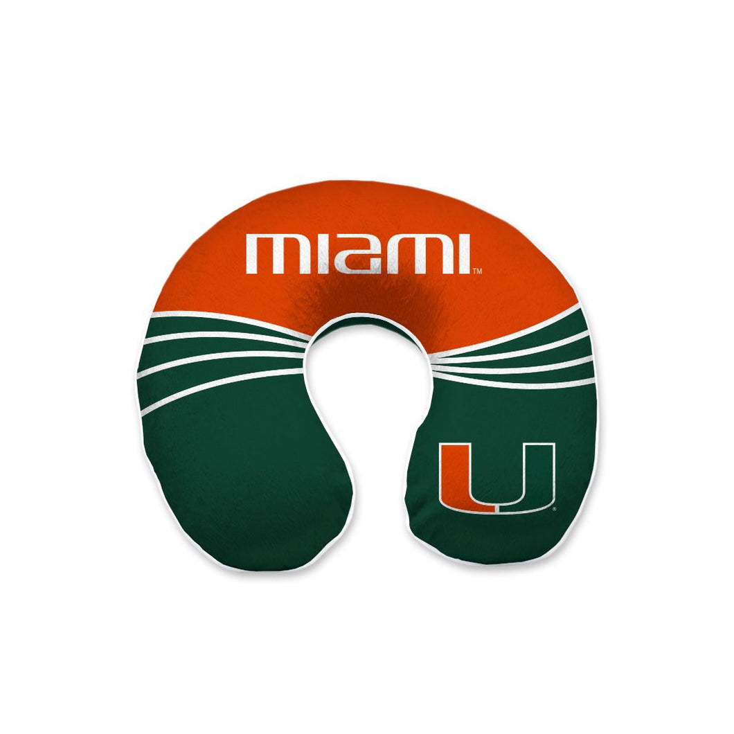 Miami Hurricanes Wave Memory Foam Travel Pillow