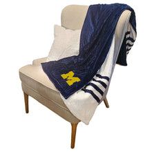 Load image into Gallery viewer, Michigan Wolverines Embossed Sherpa Stripe Blanket
