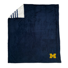 Load image into Gallery viewer, Michigan Wolverines Embossed Sherpa Stripe Blanket
