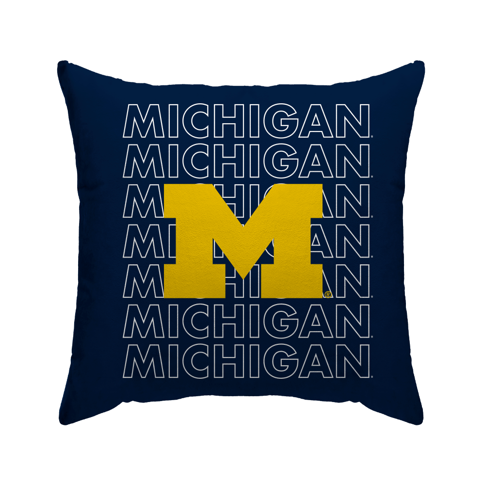 Michigan Wolverines Echo Wordmark Poly Spandex Decor Pillow
