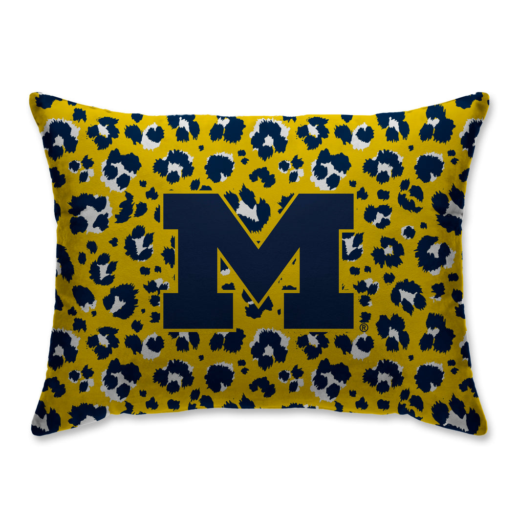 Michigan Wolverines Leopard Bed Pillow