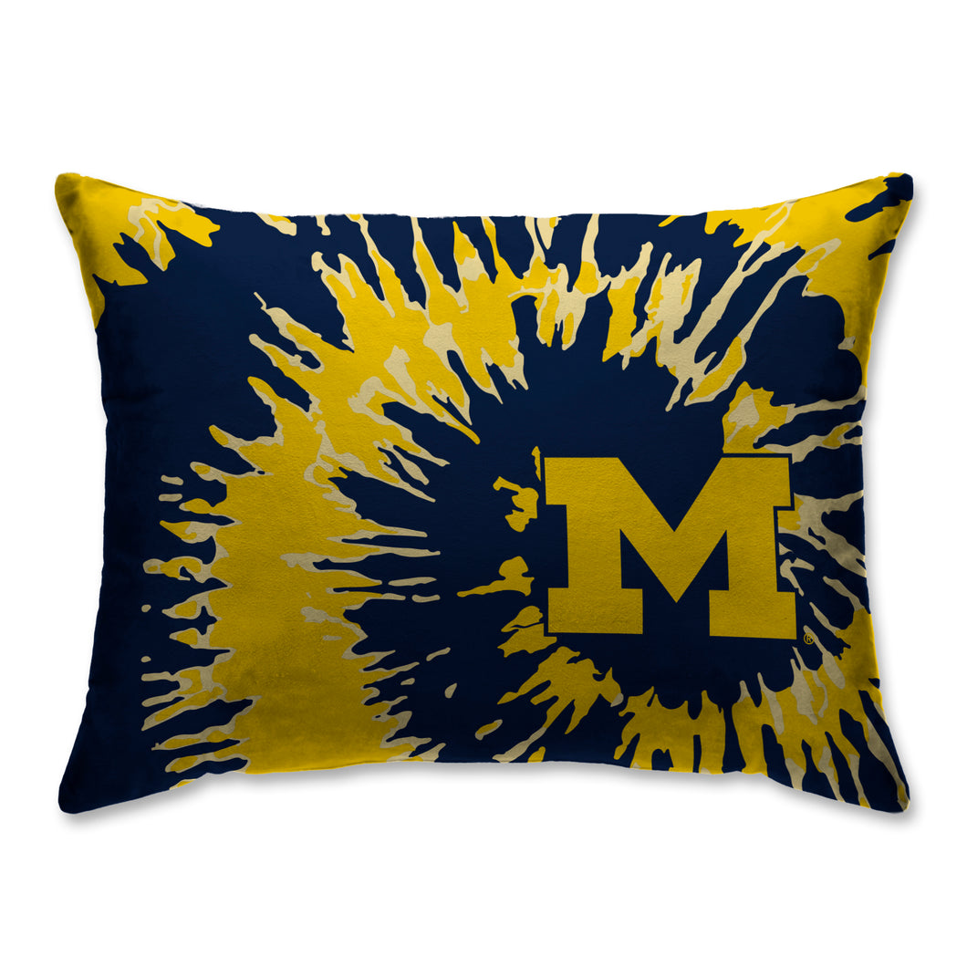 Michigan Wolverines Tie Dye Bed Pillow