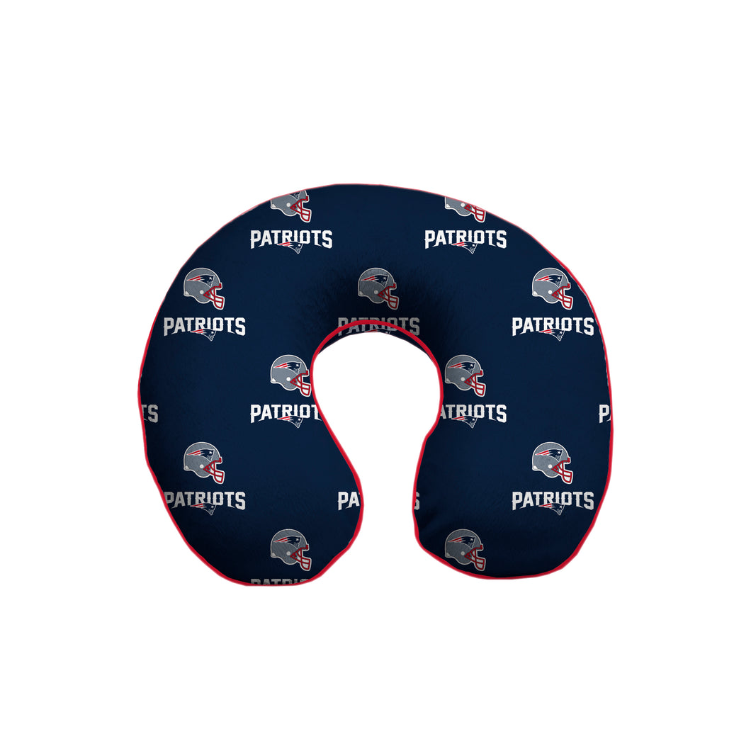 New England Patriots Repeat Logo Memory Foam Travel Pillow