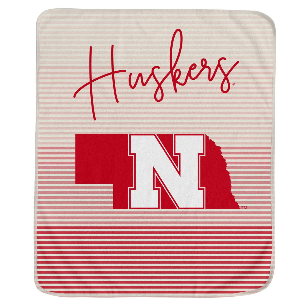 Nebraska Cornhuskers State Stripe Blanket