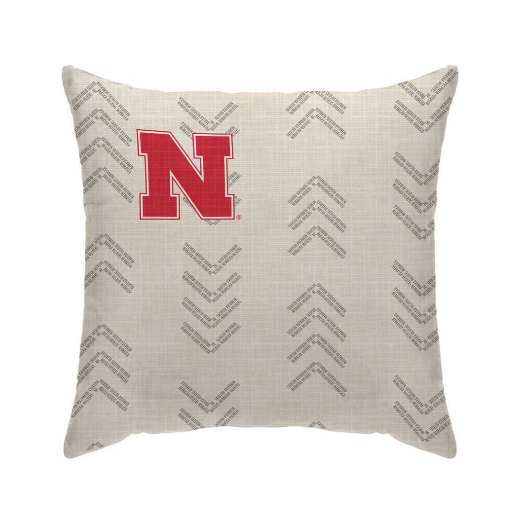 Nebraska Cornhuskers Word Mark Duck Cloth Decor Pillow