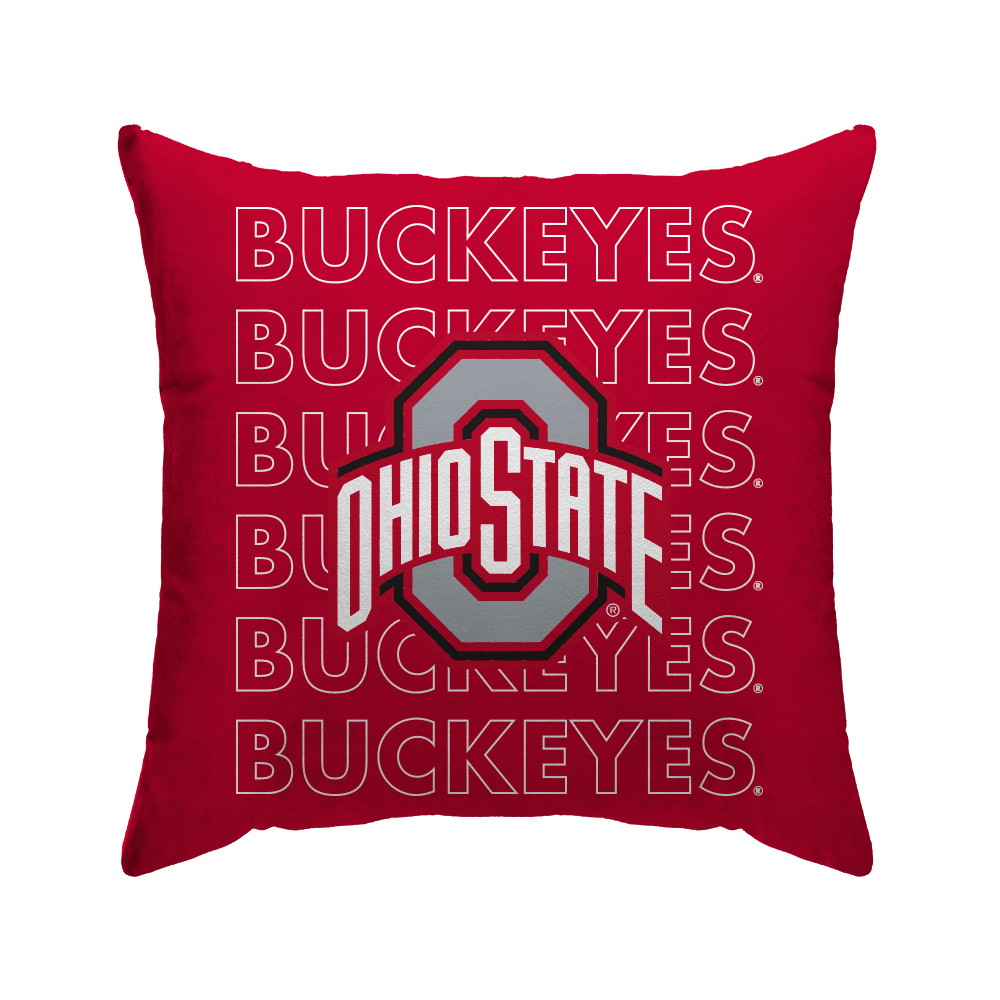 Ohio State Buckeyes Echo Wordmark Poly Spandex Decor Pillow