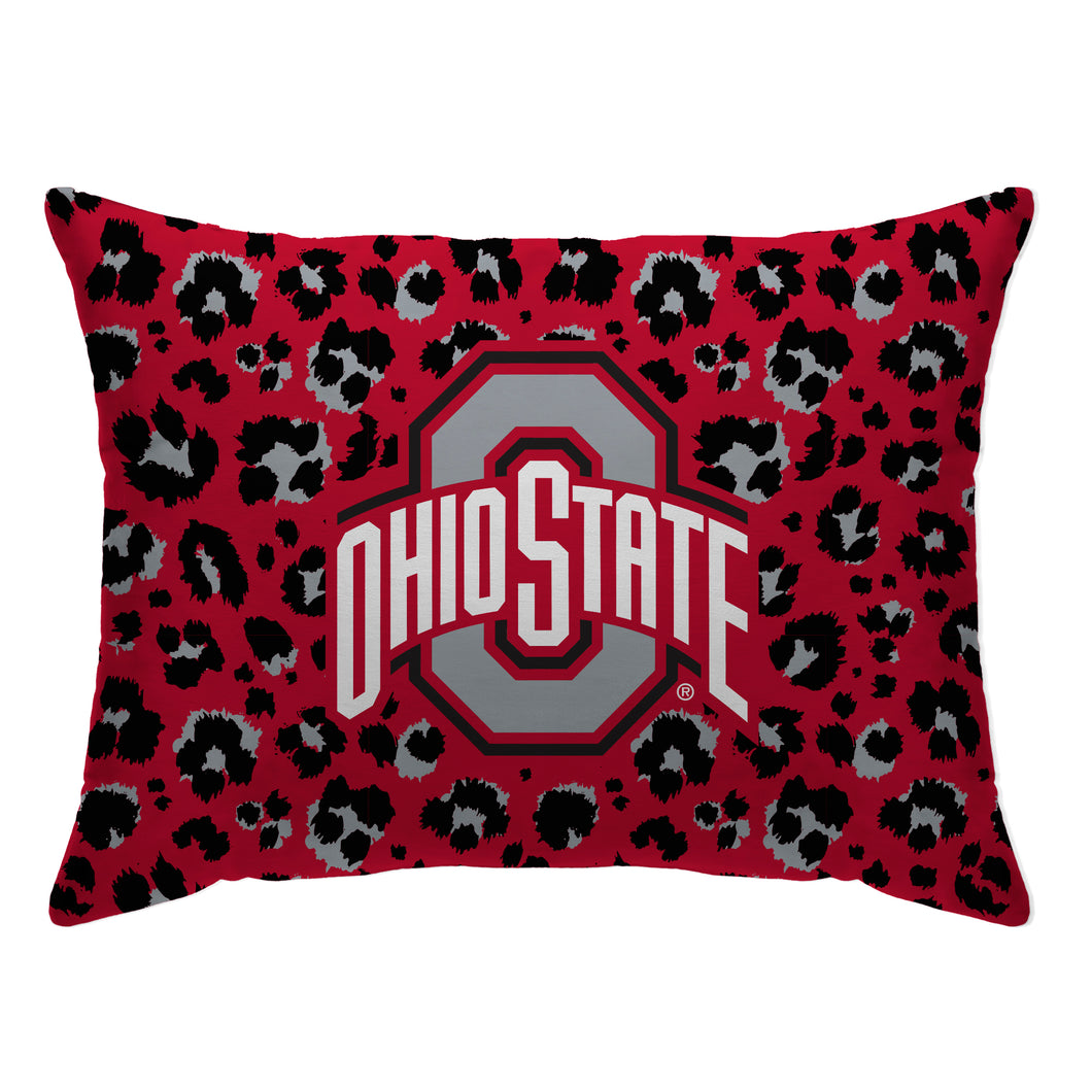 Ohio State Buckeyes Leopard Bed Pillow