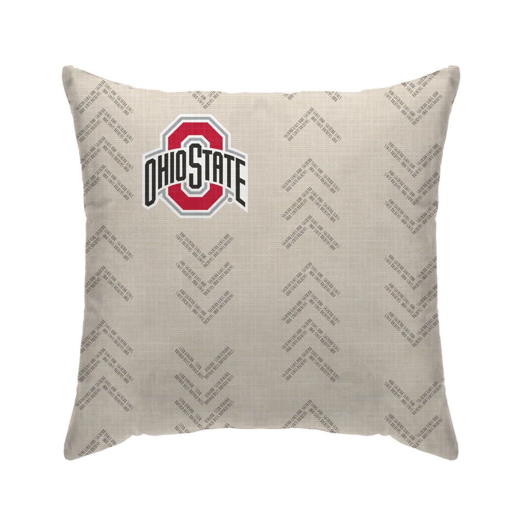 Ohio State Buckeyes Word Mark Duck Cloth Decor Pillow