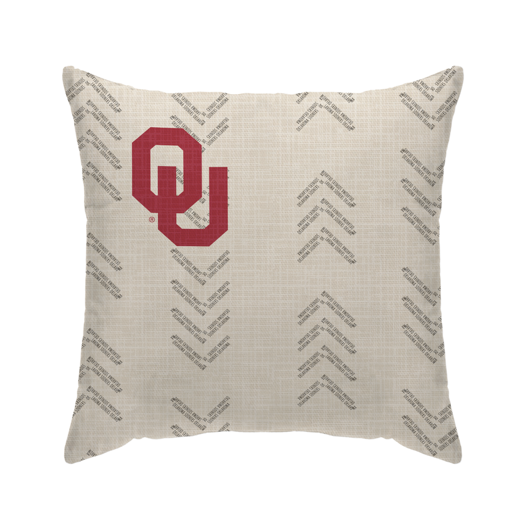 Oklahoma Sooners Word Mark Duck Cloth Decor Pillow