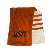 Load image into Gallery viewer, Oklahoma State Cowboys Embossed Sherpa Stripe Blanket
