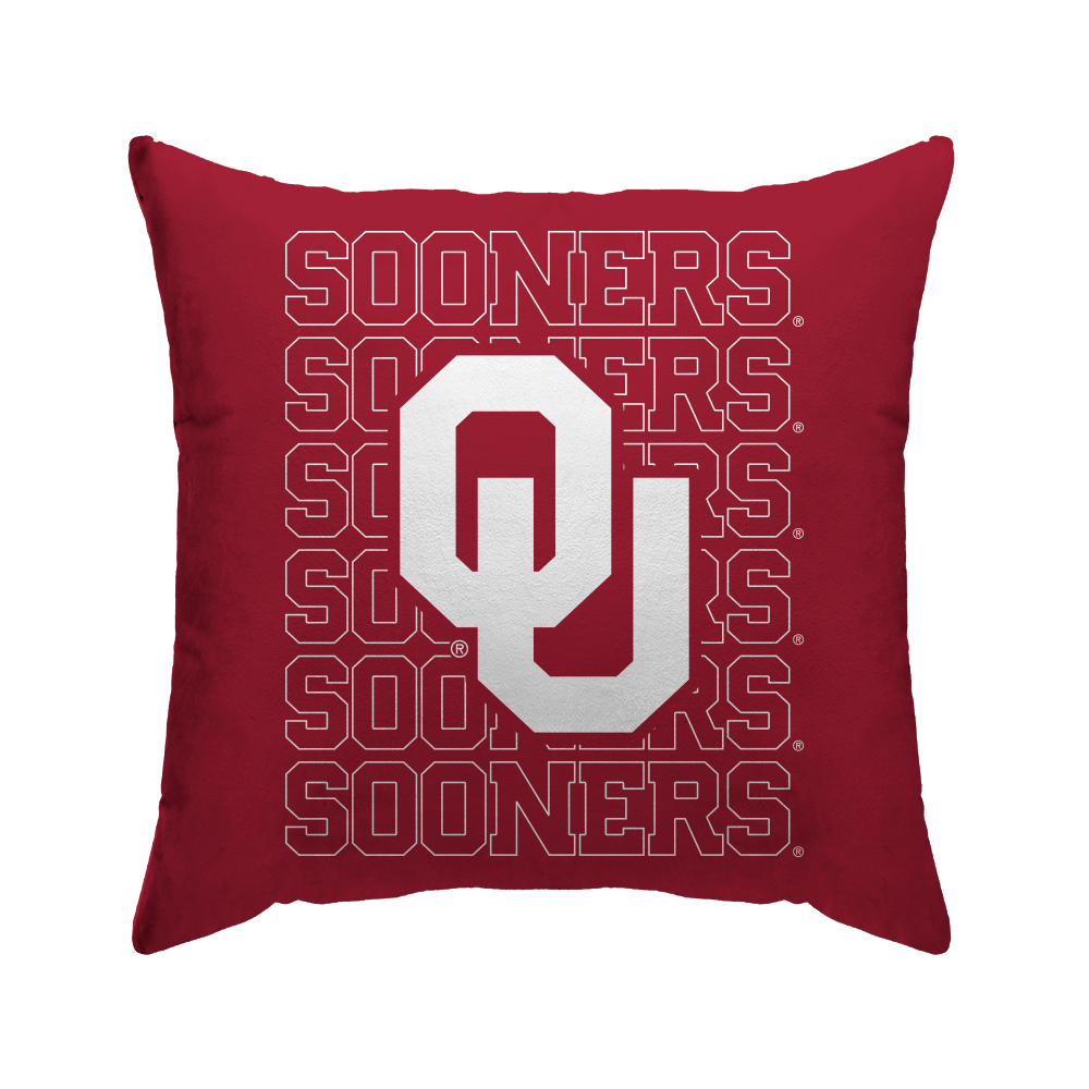 Oklahoma Sooners Echo Wordmark Poly Spandex Decor Pillow