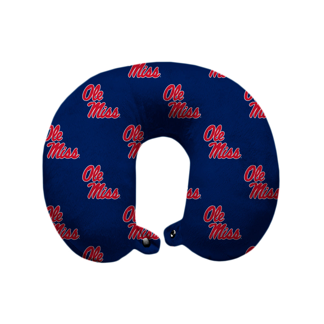 Ole Miss Rebels Repeat Logo Polyester Travel Pillow