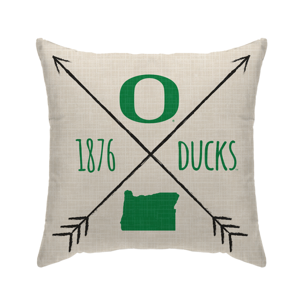 Oregon Ducks Cross Arrow Duck Cloth Decor Pillow