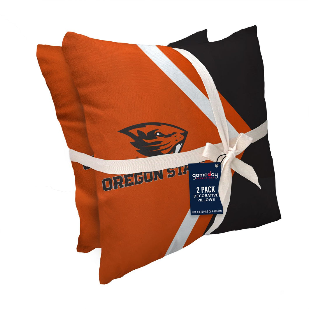 Oregon State Beavers Side Arrow 2 Pack Decor Pillows
