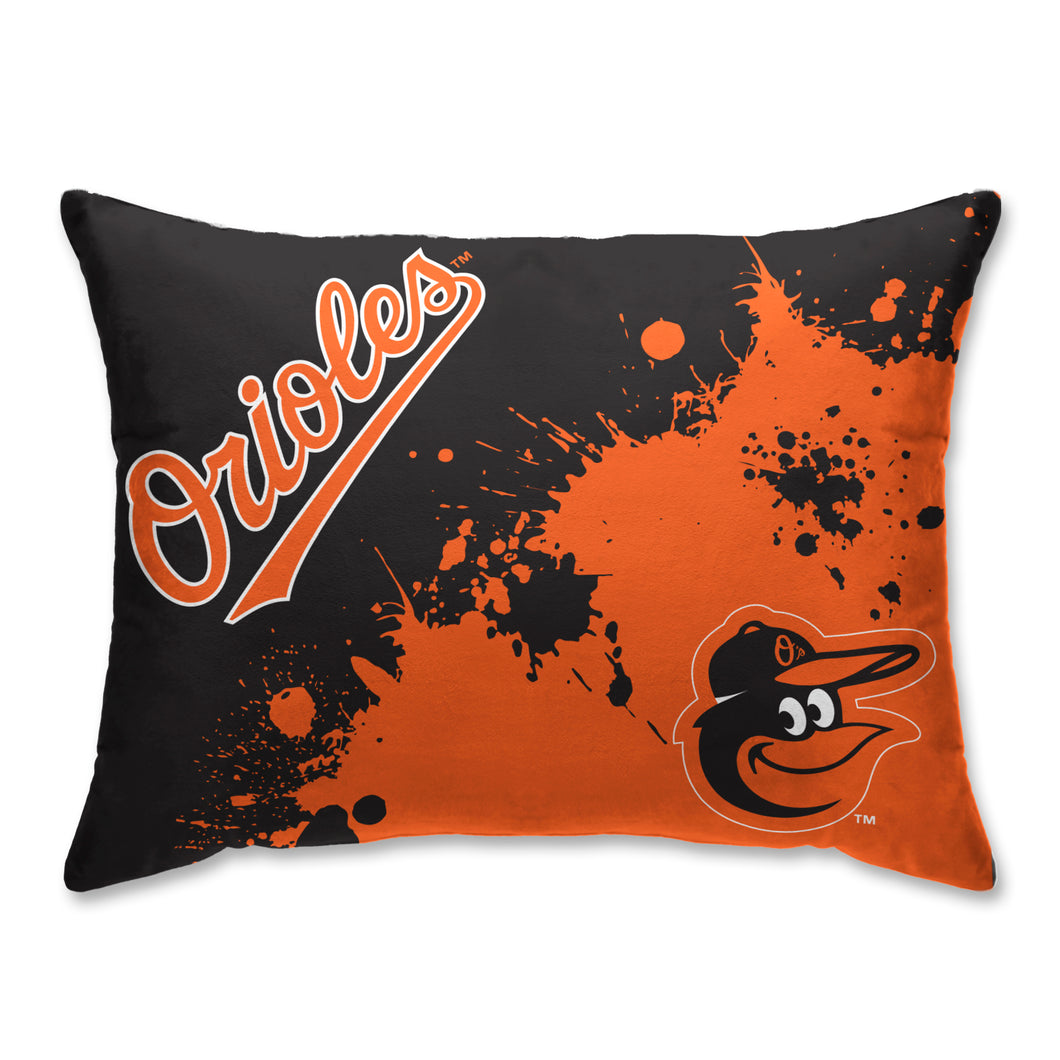 Baltimore Orioles Splatter Bed Pillow