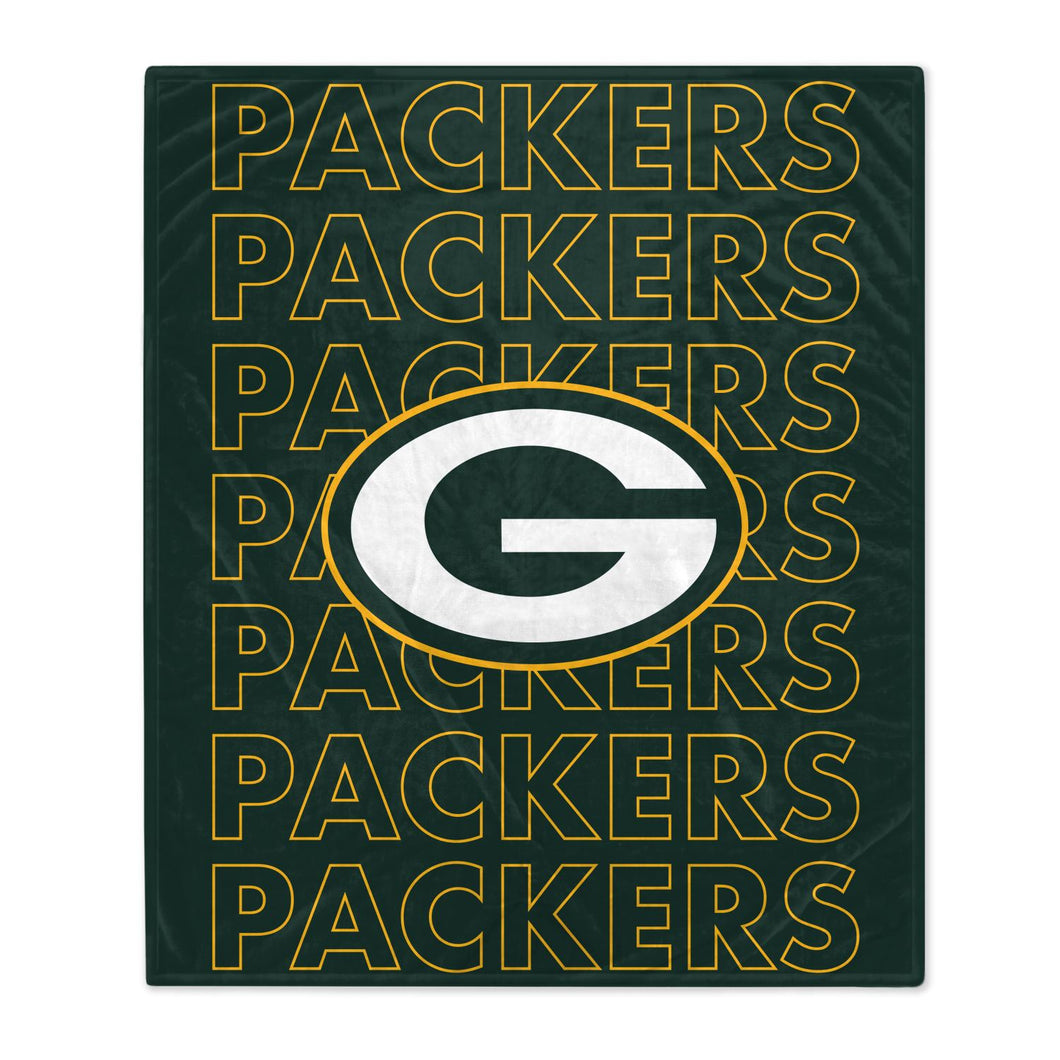 Green Bay Packers Echo Wordmark Blanket