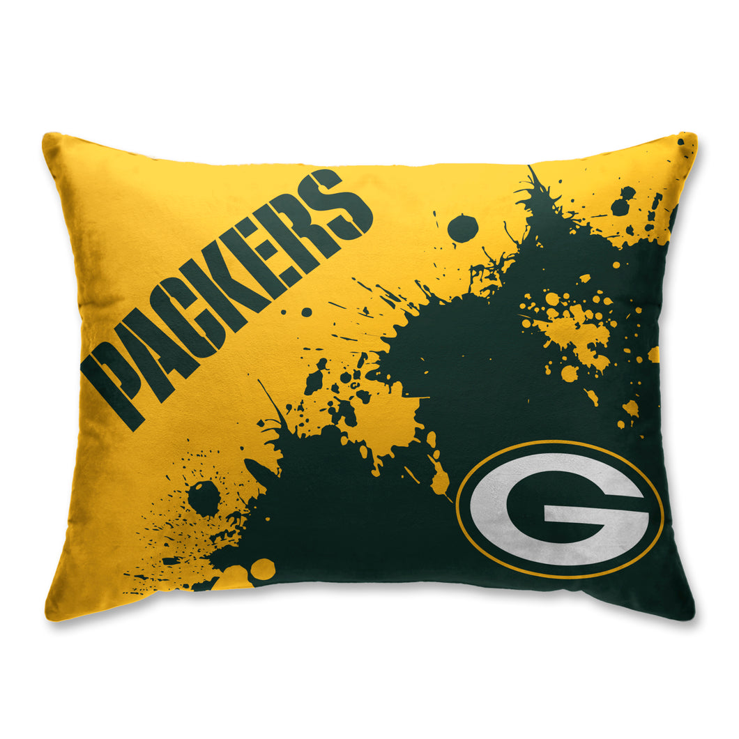 Green Bay Packers Splatter Bed Pillow