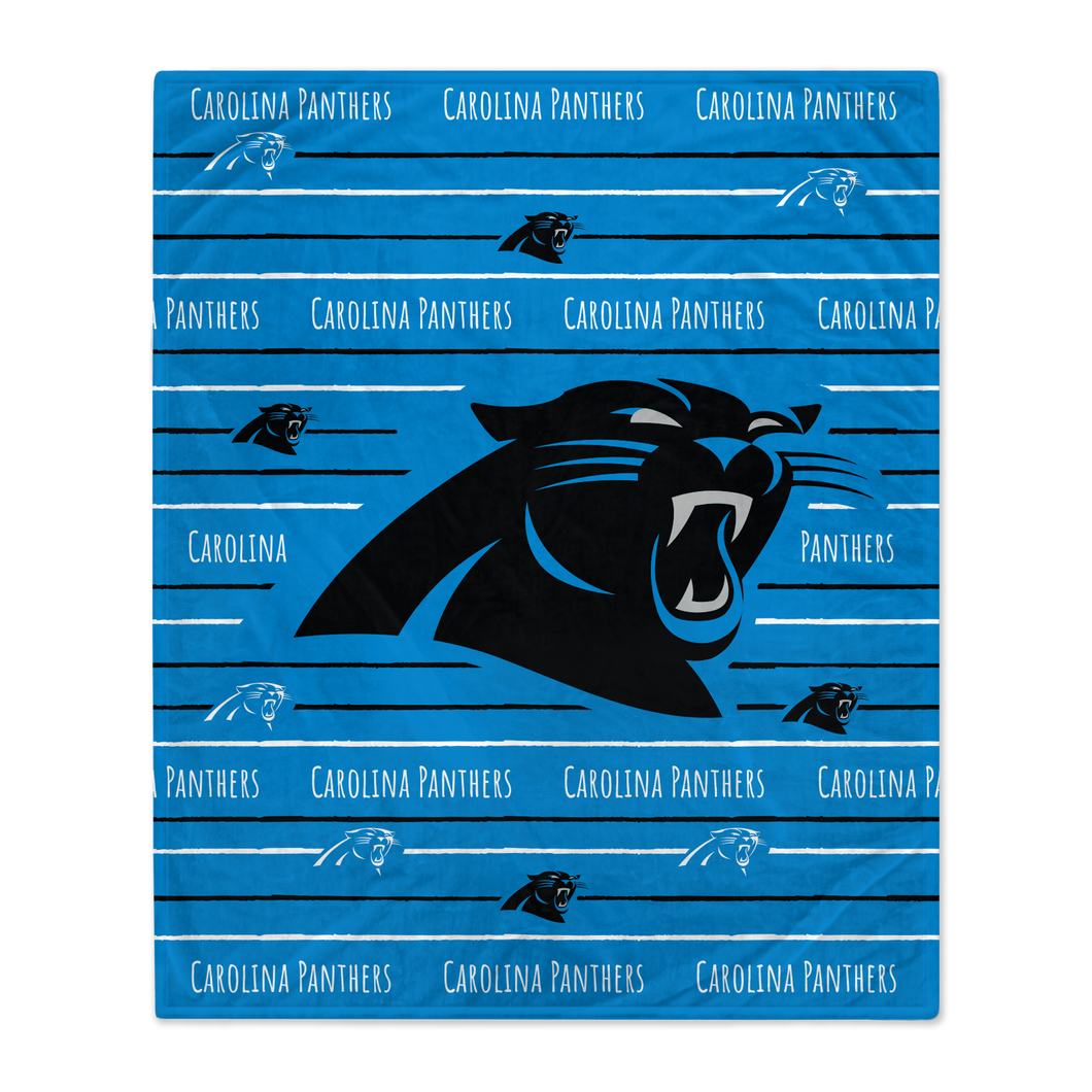 Carolina Panthers Logo Stripe Blanket