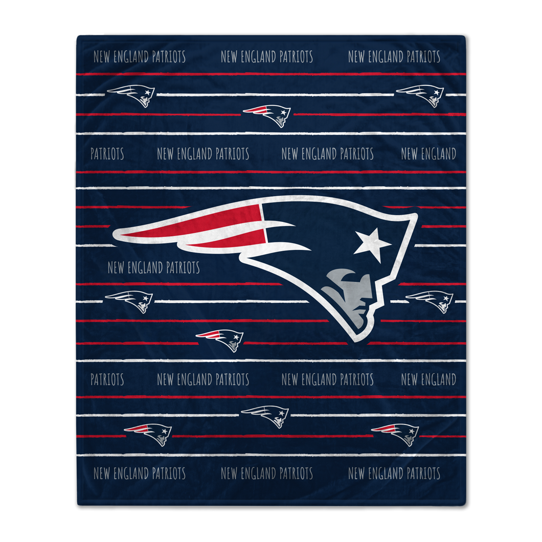 New England Patriots Logo Stripe Blanket