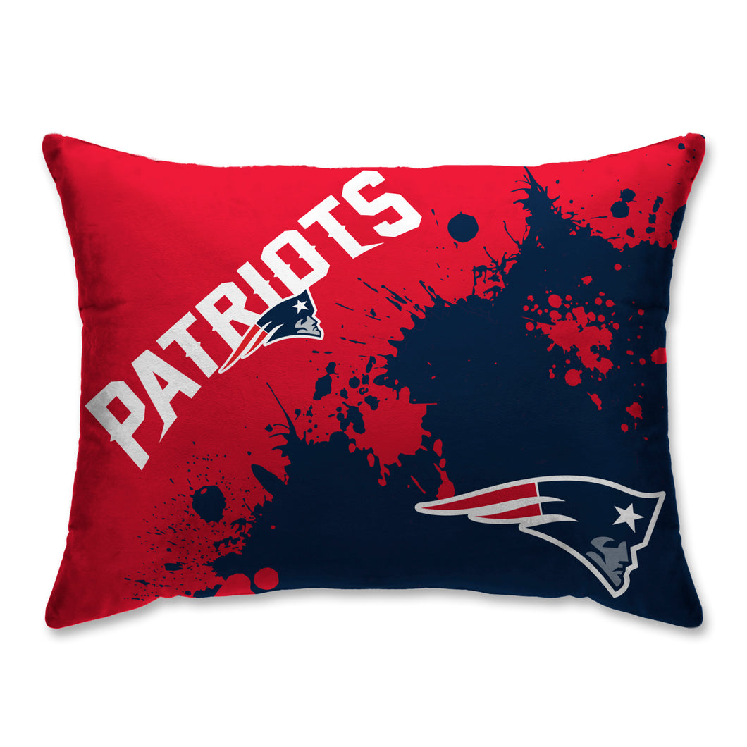 New England Patriots Splatter Bed Pillow