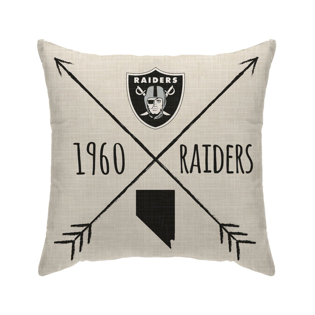 Las Vegas Raiders Cross Arrow Duck Cloth Decor Pillow