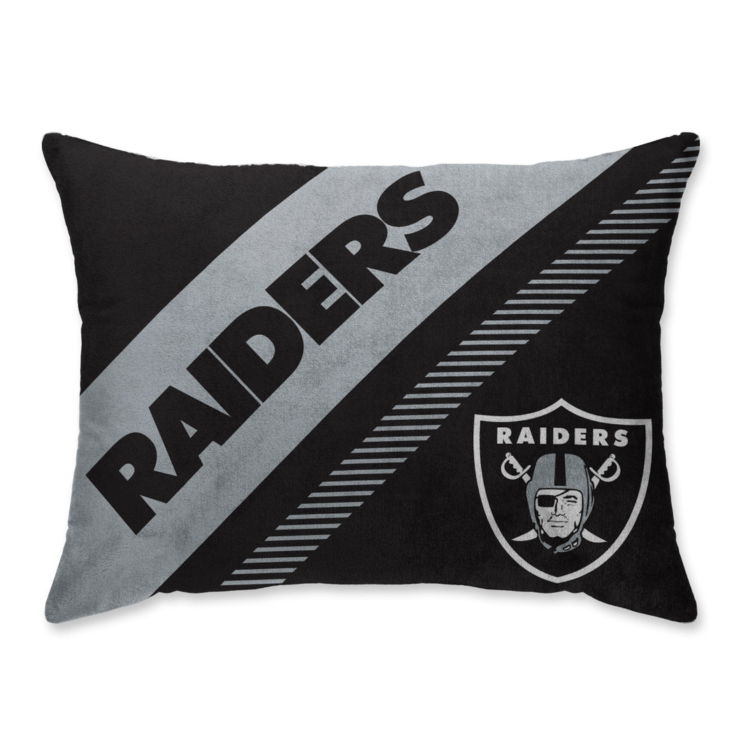 Las Vegas Raiders Diagonal Super Plush Bed Pillow