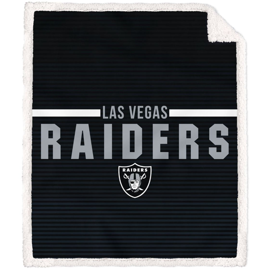 Las Vegas Raiders Logo Letter Poly Spandex Blanket with Sherpa