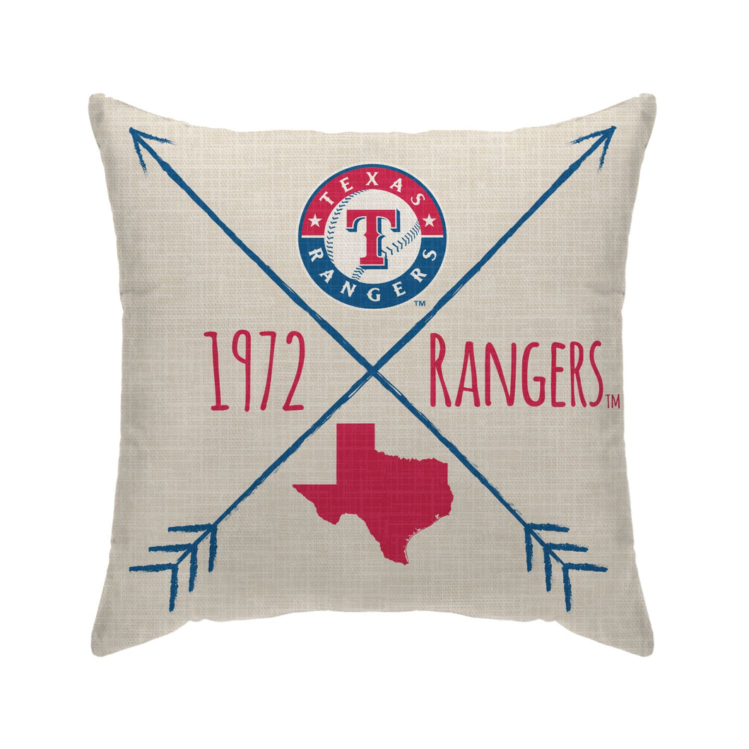 Texas Rangers Cross Arrow Duck Cloth Decor Pillow