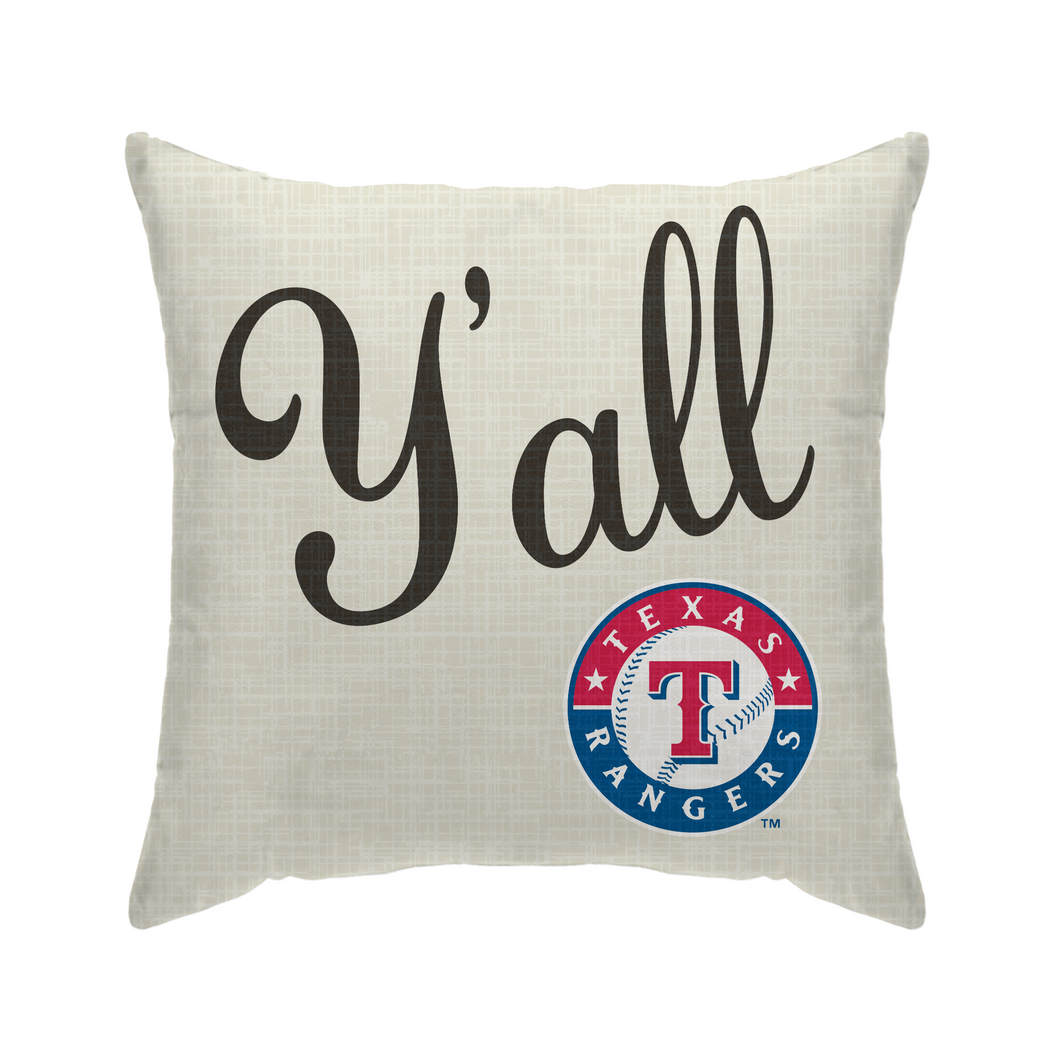 Texas Rangers Y'all Duck Cloth Decor Pillow