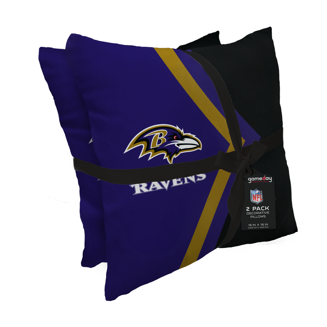 Baltimore Ravens Side Arrow 2 Pack Decor Pillows