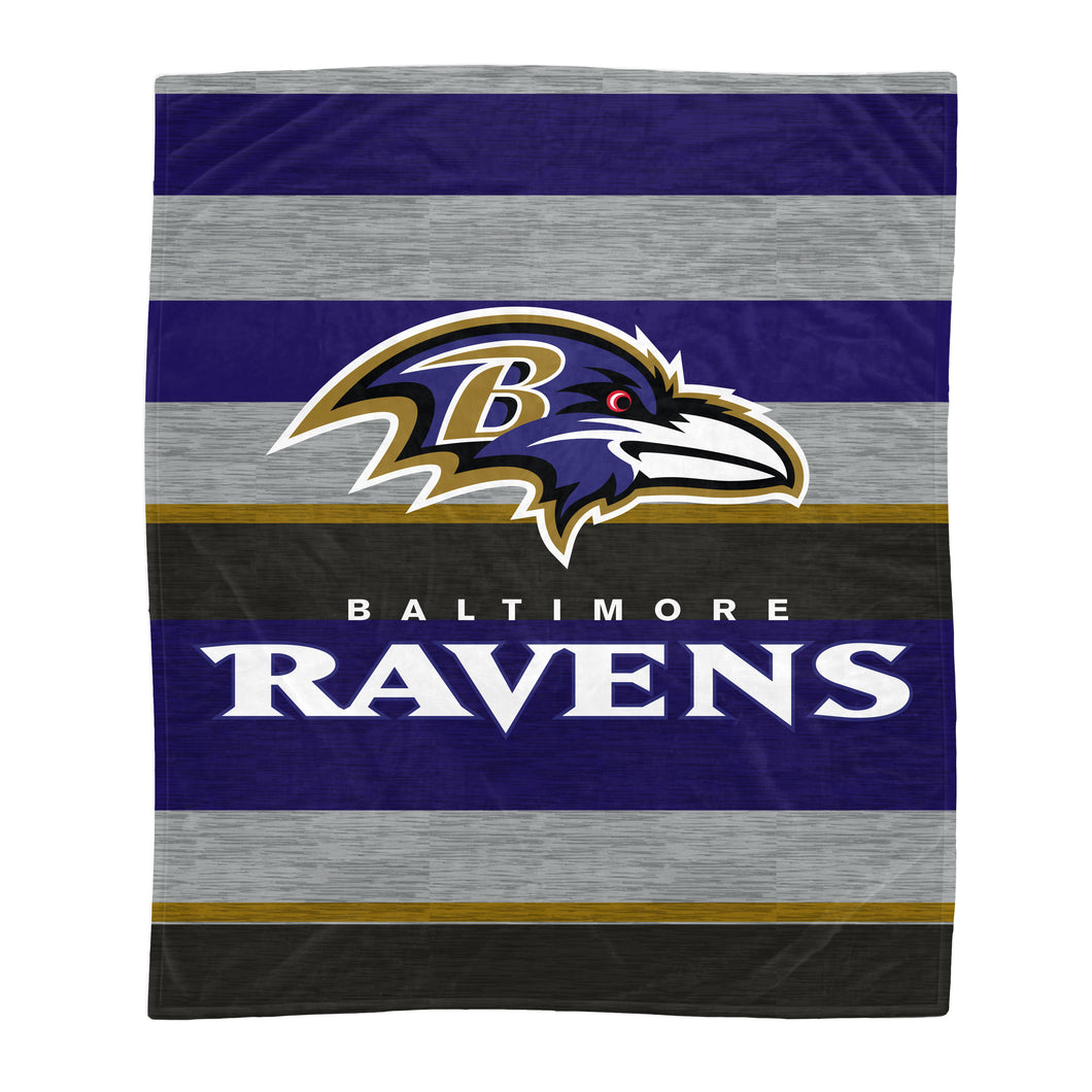 Baltimore Ravens Heathered Stripe Blanket