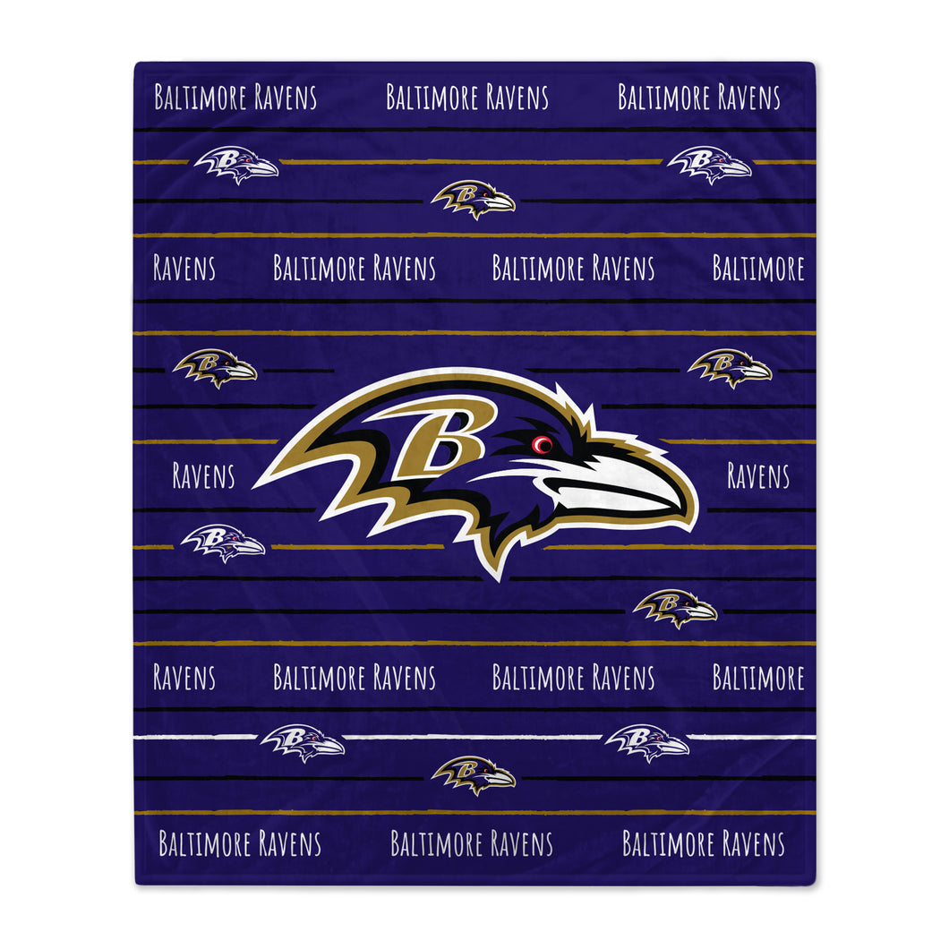 Baltimore Ravens Logo Stripe Blanket