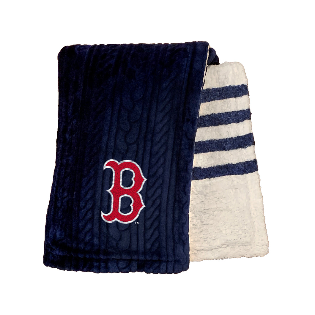 Boston Red Sox Embossed Sherpa Stripe Blanket