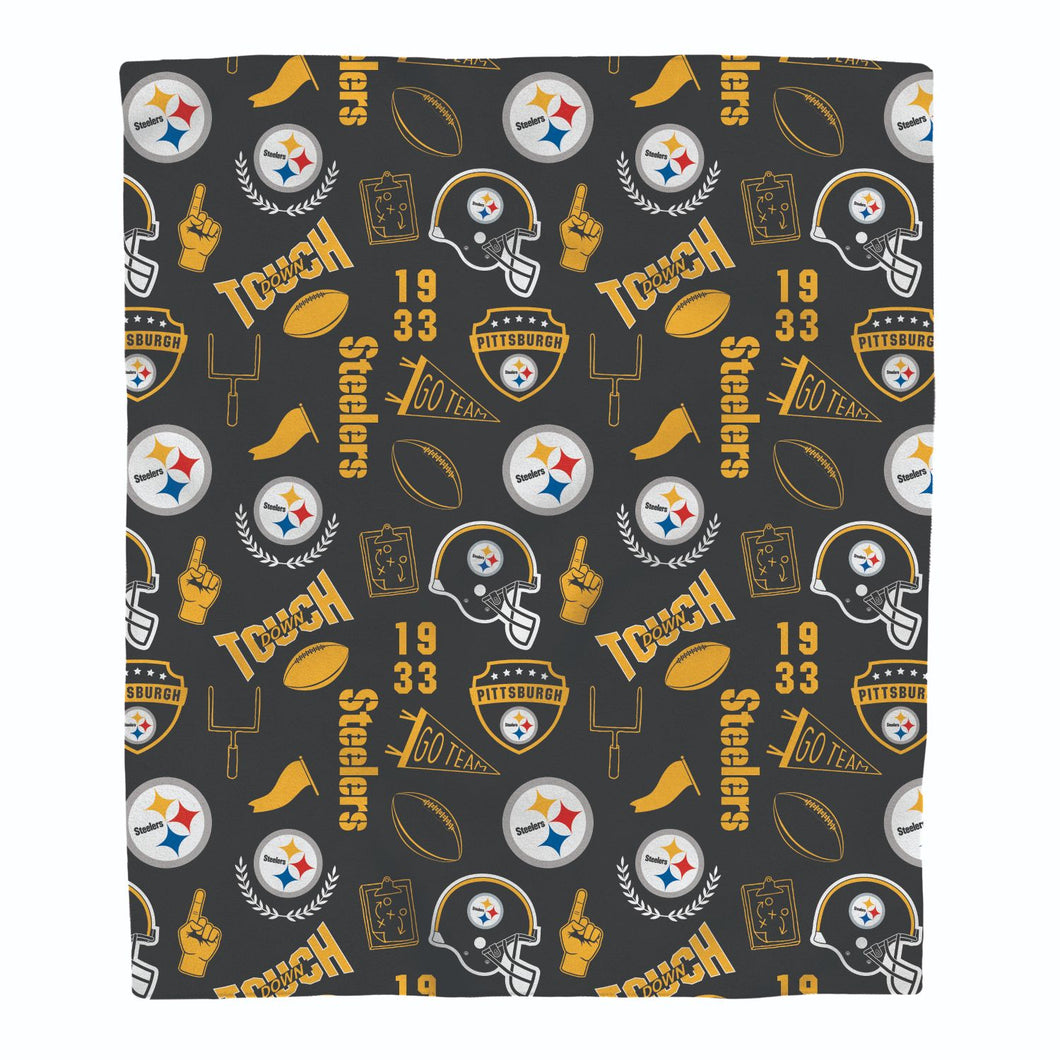 Pittsburgh Steelers Collage Icons Polar Fleece Blanket