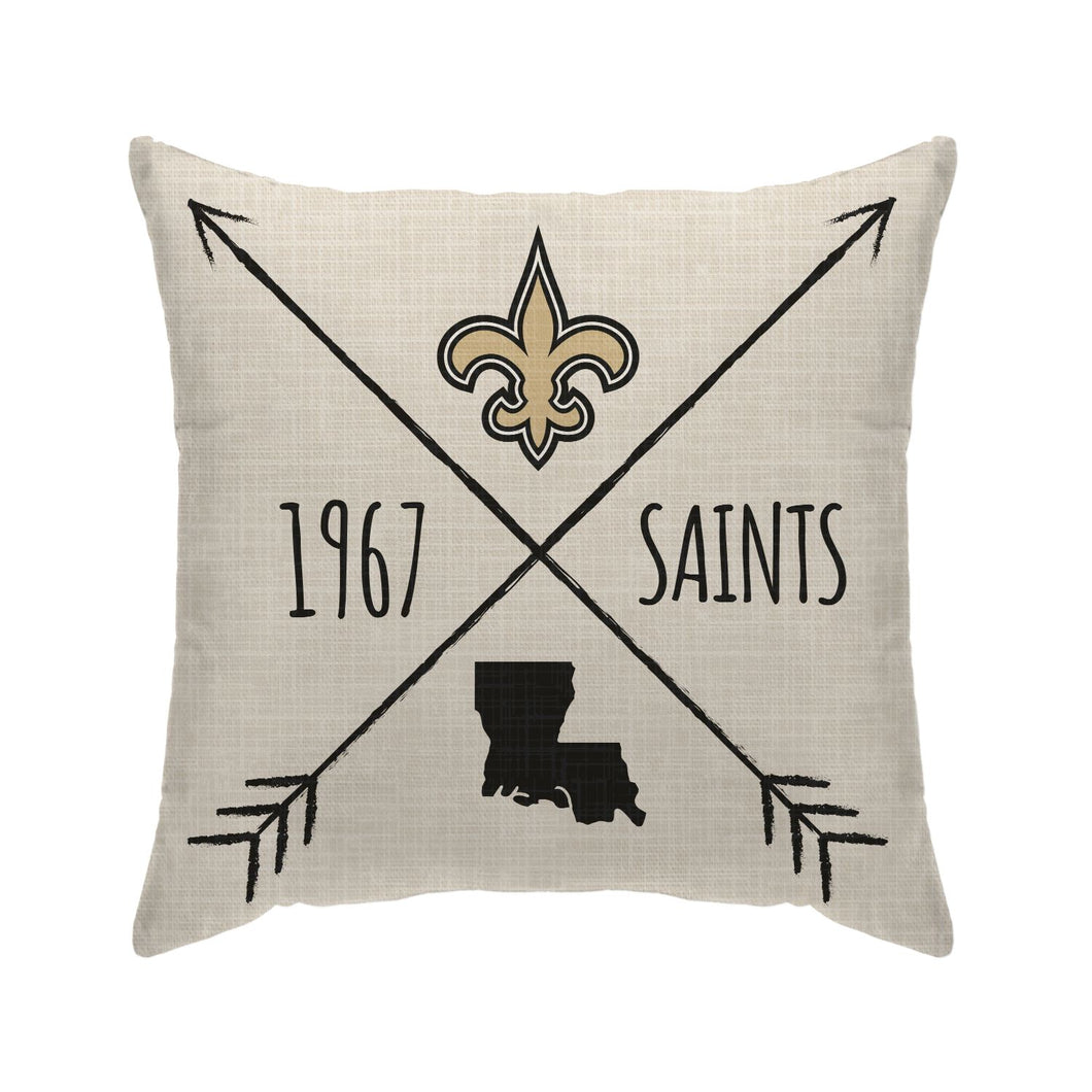 New Orleans Saints Cross Arrow Duck Cloth Decor Pillow