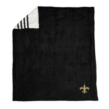 Load image into Gallery viewer, New Orleans Saints Embossed Sherpa Stripe Blanket
