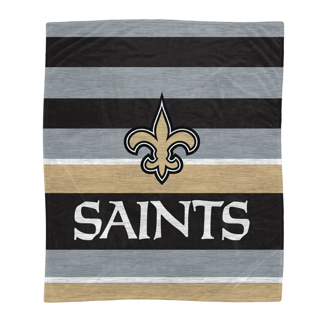 New Orleans Saints Heathered Stripe Blanket