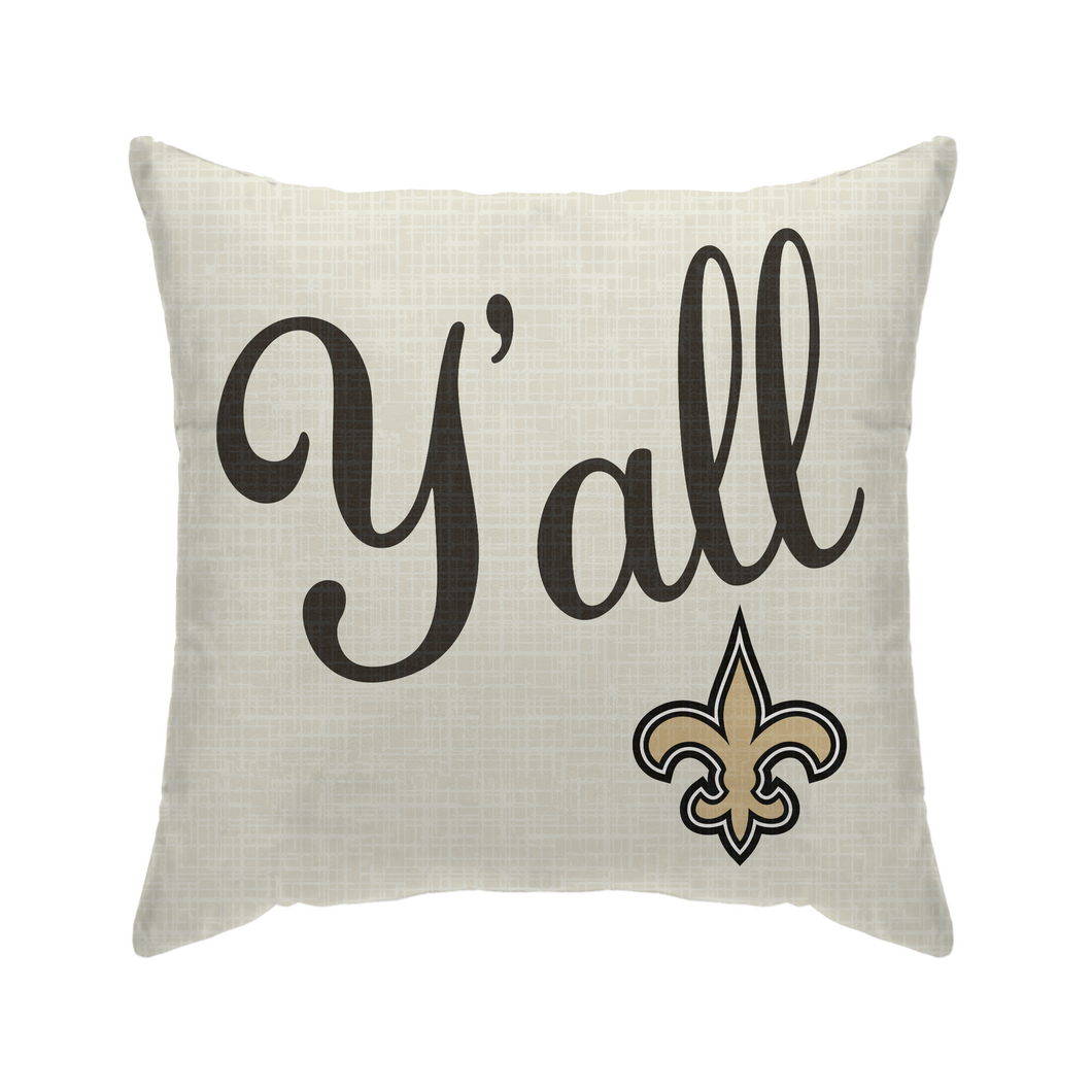 New Orleans Saints Y'all Duck Cloth Decor Pillow