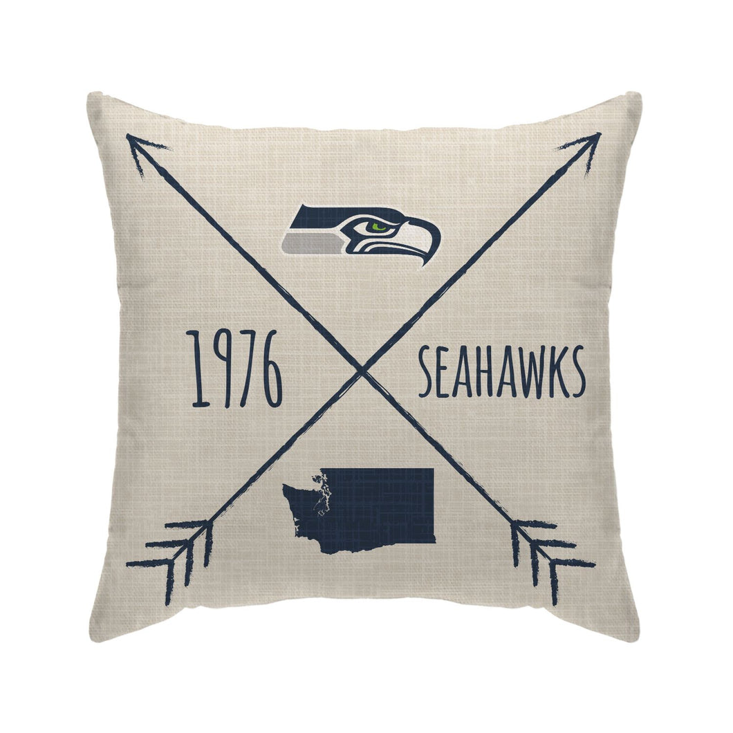 Seattle Seahawks Cross Arrow Duck Cloth Decor Pillow
