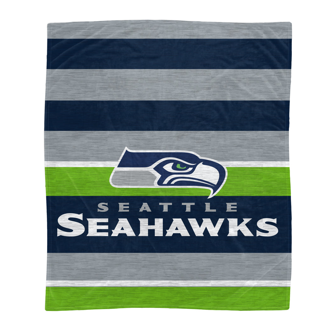 Seattle Seahawks Heathered Stripe Blanket