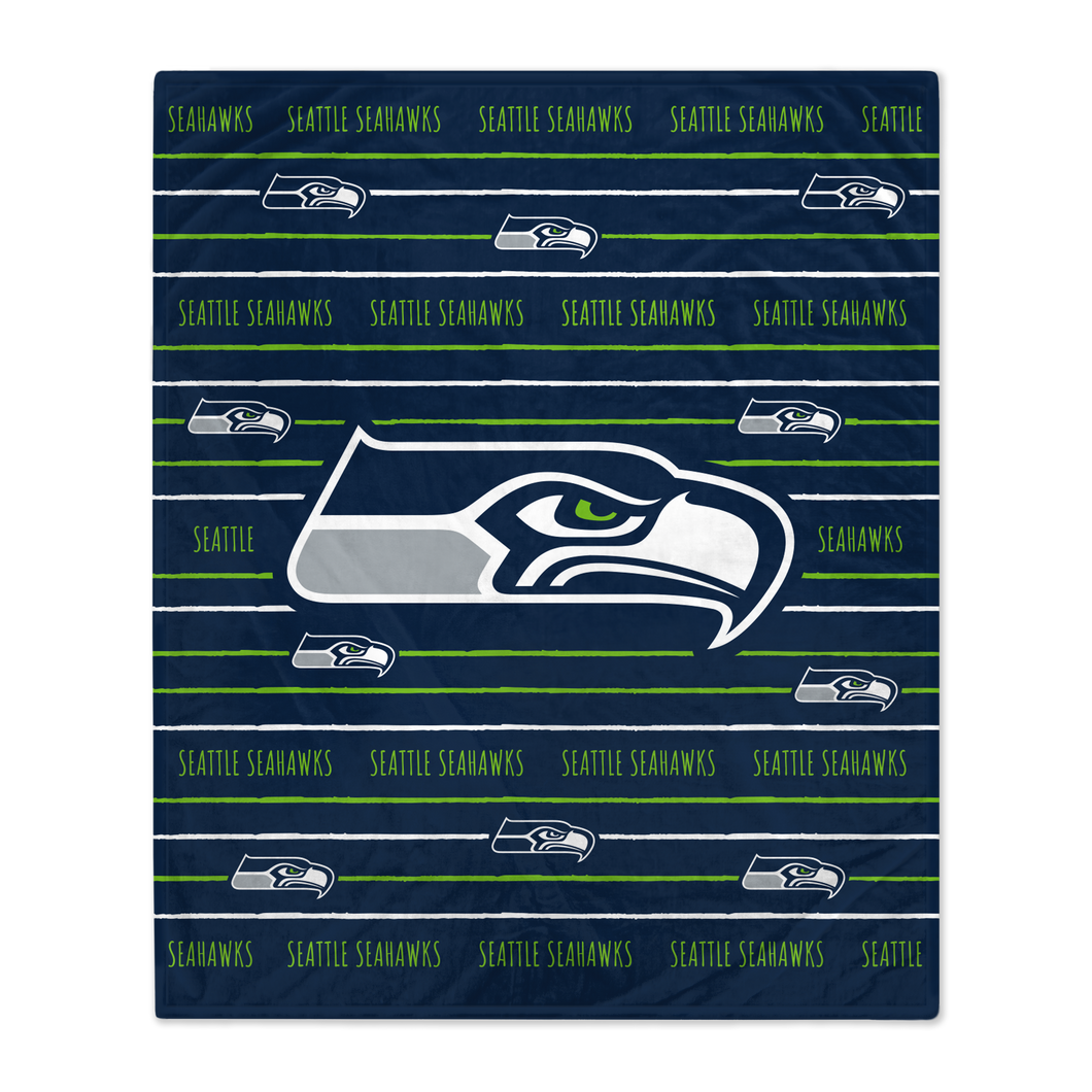 Seattle Seahawks Logo Stripe Blanket