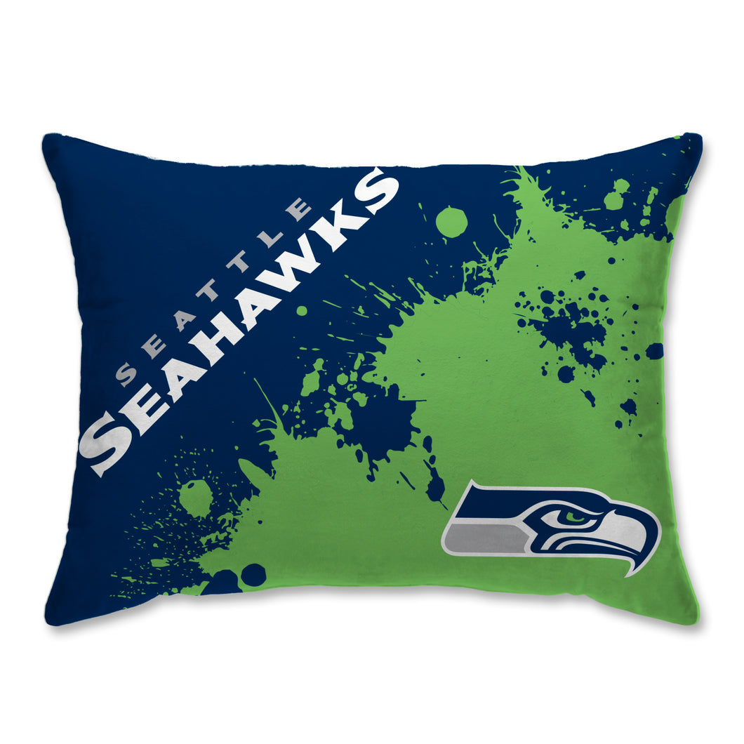 Seattle Seahawks Splatter Bed Pillow