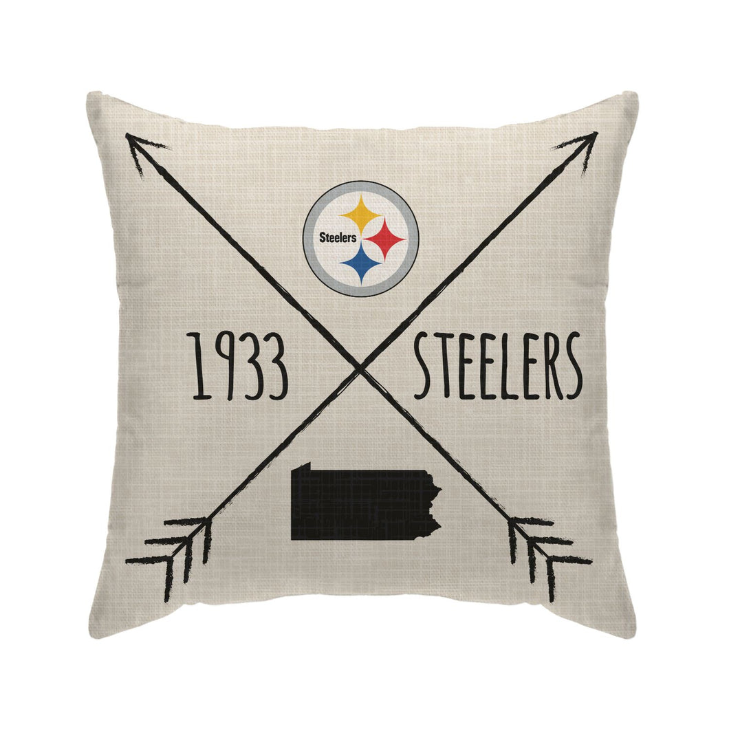 Pittsburgh Steelers Cross Arrow Duck Cloth Decor Pillow