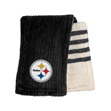 Load image into Gallery viewer, Pittsburgh Steelers Embossed Sherpa Stripe Blanket
