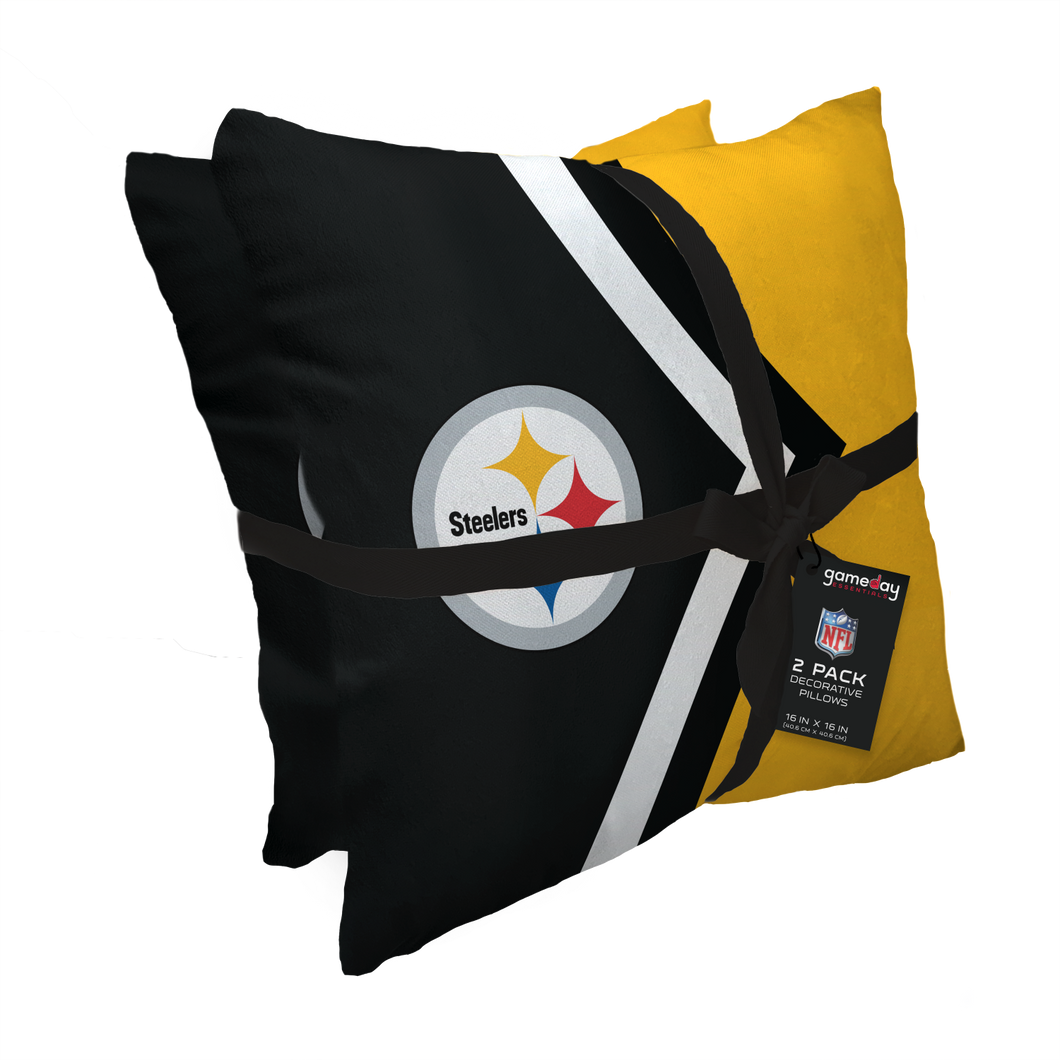 Pittsburgh Steelers Side Arrow 2 Pack Decor Pillows