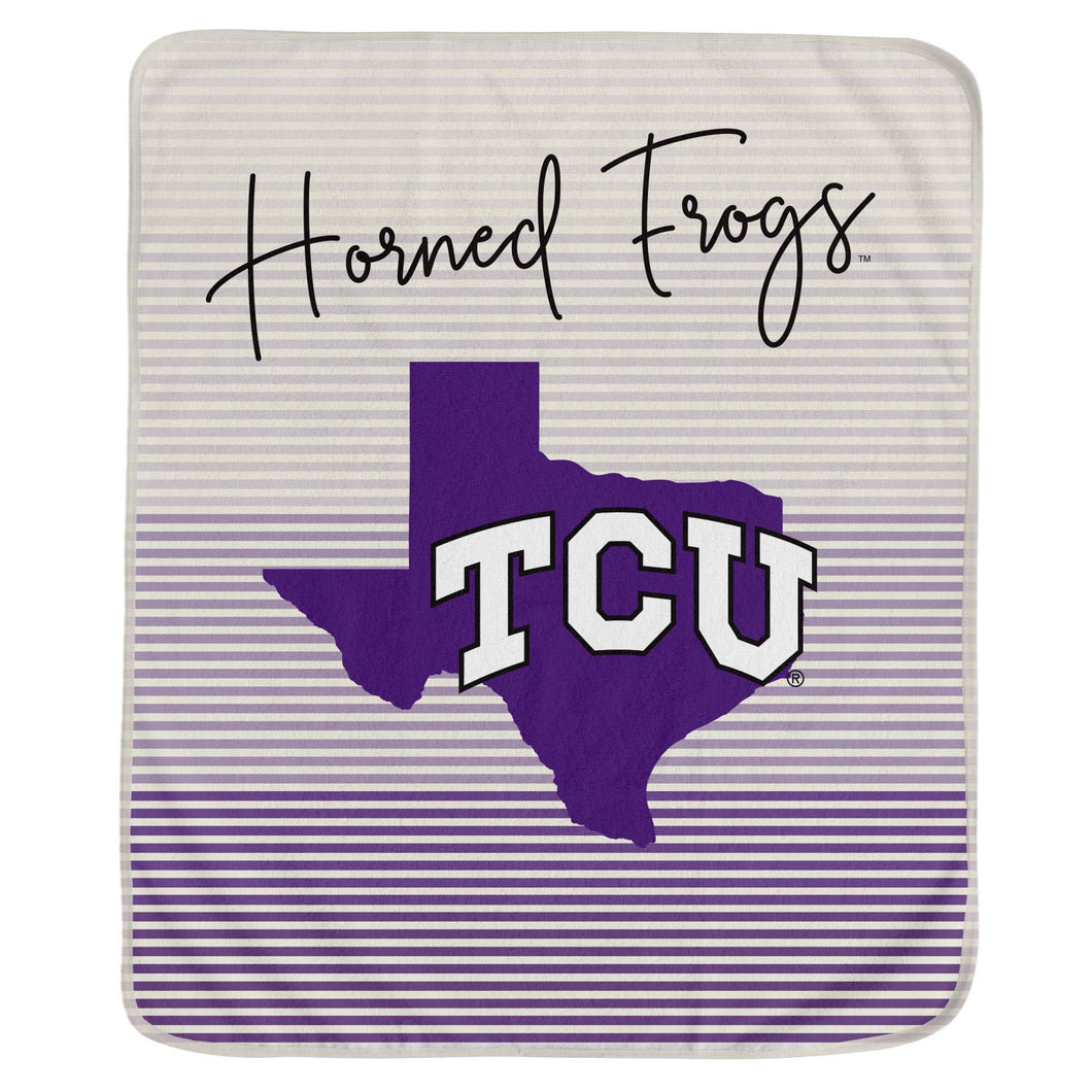 TCU Horned Frogs State Stripe Blanket