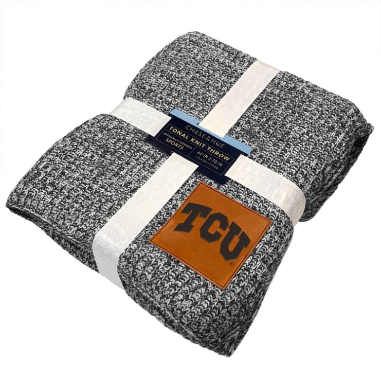TCU Horned Frogs Two Tone Sweater Knit Blanket